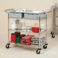 NSF Adjustable 2 Tiers Hotel en acier inoxydable Service Cart Trolley